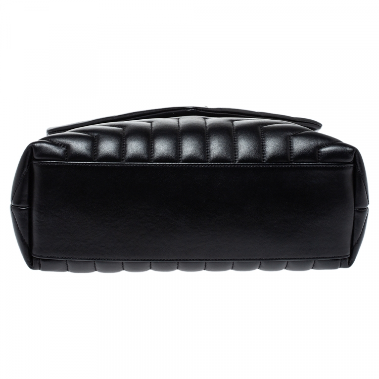 Pre Owned Saint Laurent Paris Black Monogram Leather Loulou Shoulder Bag