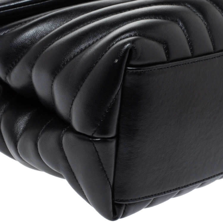 Pre Owned Saint Laurent Paris Black Monogram Leather Loulou Shoulder Bag