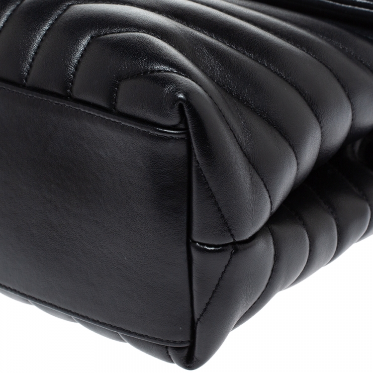 Pre Owned Saint Laurent Paris Black Monogram Leather Loulou Shoulder Bag