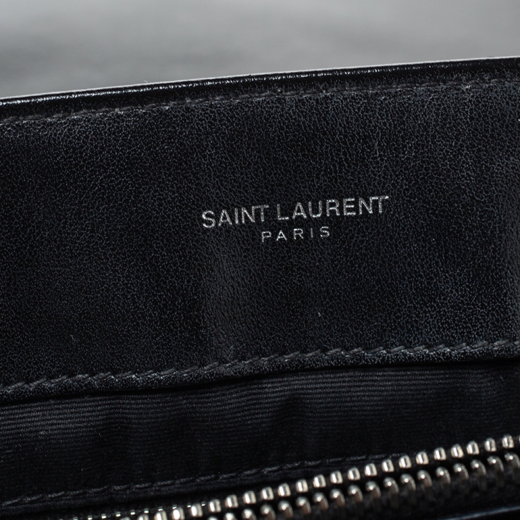 Pre Owned Saint Laurent Paris Black Monogram Leather Loulou Shoulder Bag