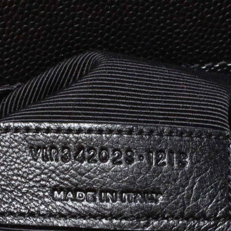 Pre Owned Saint Laurent Black Matelasse Leather Large Cassandre Flap Bag