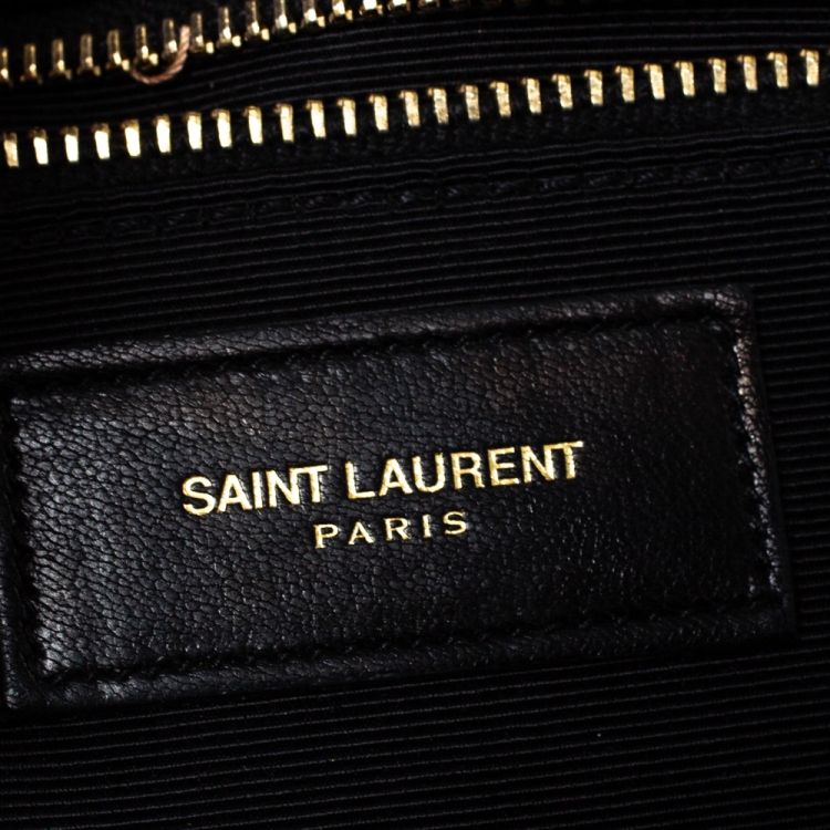 مملوكة مسبقًا Saint Laurent Black Matelasse Leather Large Cassandre Flap Bag