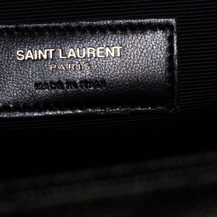 Pre Owned Saint Laurent Black Matelasse Leather Large Cassandre Flap Bag