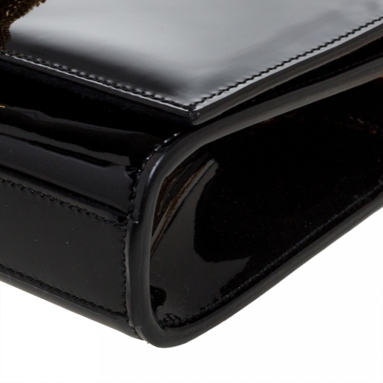 Pre Owned Saint Laurent Black Patent Leather Small Kate Tassel Crossbody Bag