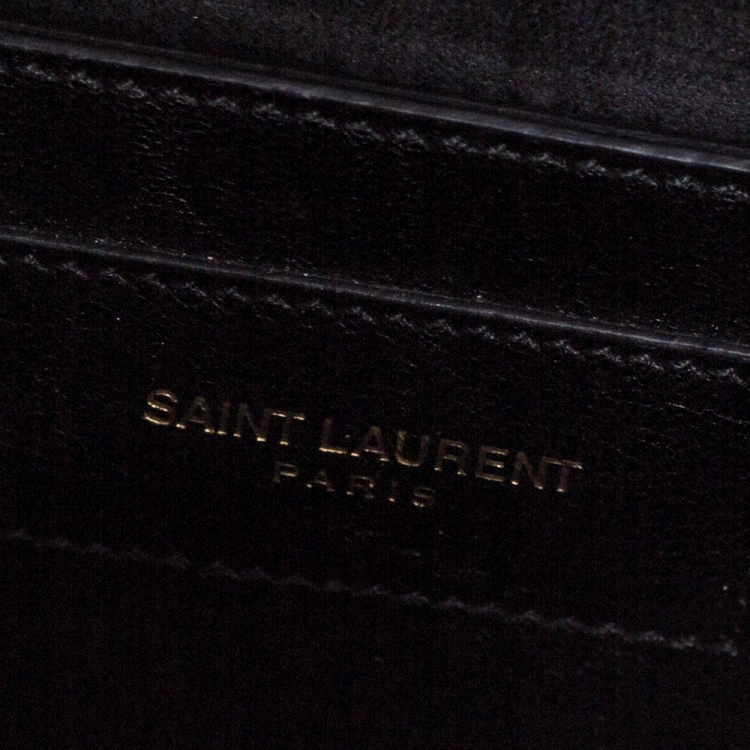 Pre Owned Saint Laurent Black Patent Leather Small Kate Tassel Crossbody Bag
