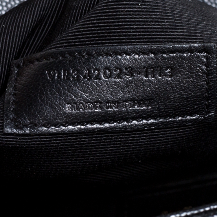 Pre Owned Saint Laurent Black Matelasse Leather Large Cassandre Flap Bag