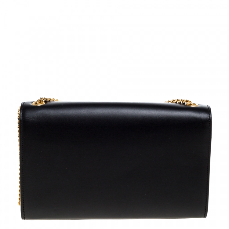 Pre Owned Saint Laurent Black Leather Medium Kate Tassel Shoulder Bag