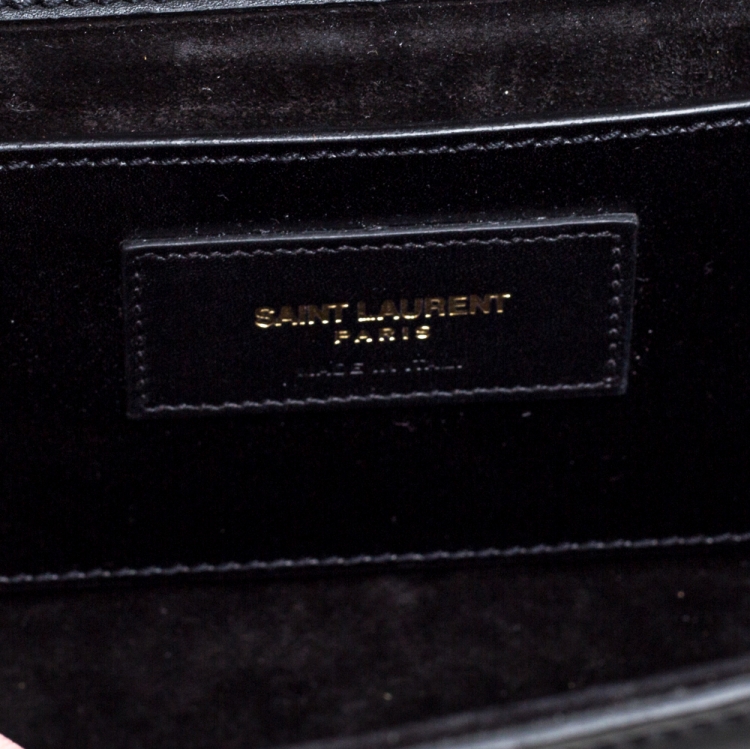 Pre Owned Saint Laurent Black Leather Medium Kate Tassel Shoulder Bag
