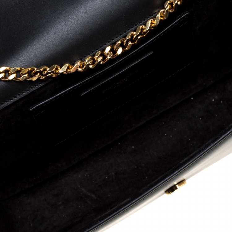 Pre Owned Saint Laurent Black Leather Medium Kate Tassel Shoulder Bag