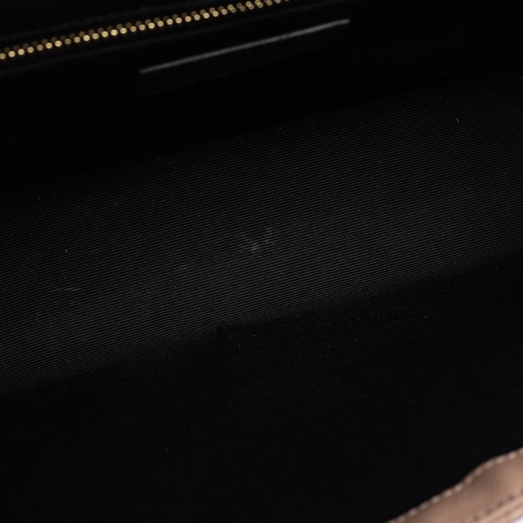 Pre Owned Saint Laurent Peach Matelasse Leather Large Cassandre Flap Bag