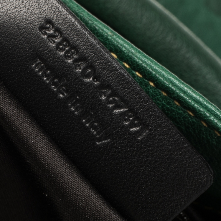 Pre Owned Saint Laurent Green Leather Large Roady Hobo