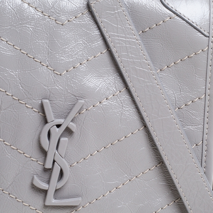 Pre Owned Saint Laurent Crinkled Leather Mini Niki Chain Shoulder Bag