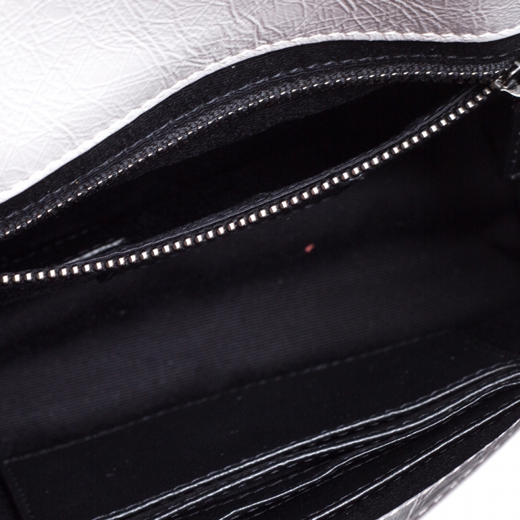 Pre Owned Saint Laurent Crinkled Leather Mini Niki Chain Shoulder Bag