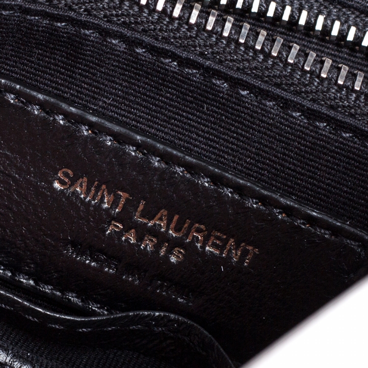 Pre Owned Saint Laurent Crinkled Leather Mini Niki Chain Shoulder Bag