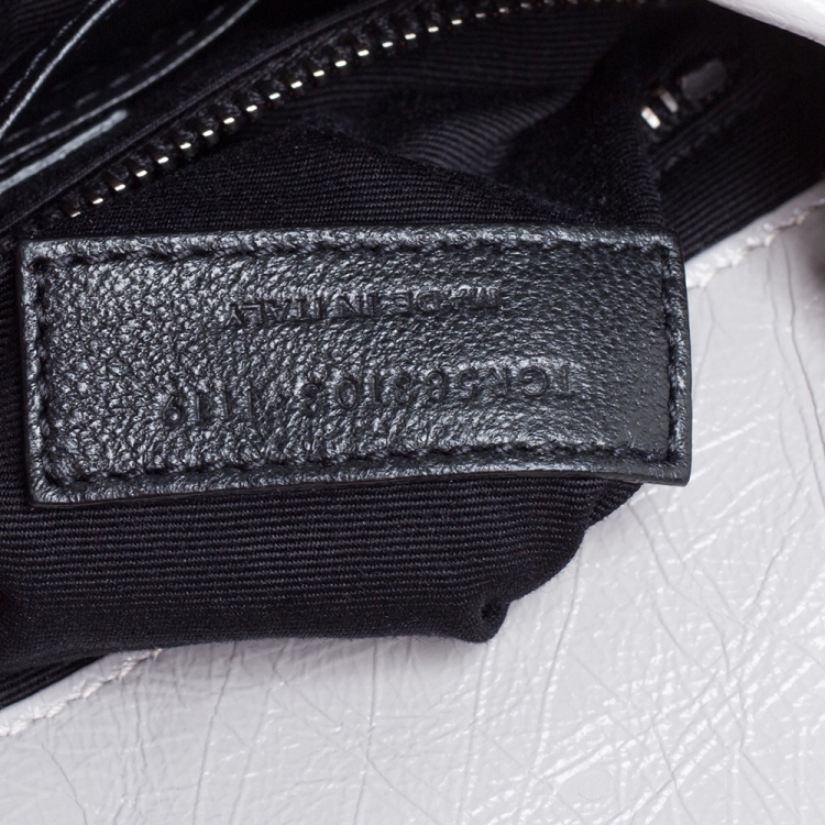 Pre Owned Saint Laurent Crinkled Leather Mini Niki Chain Shoulder Bag
