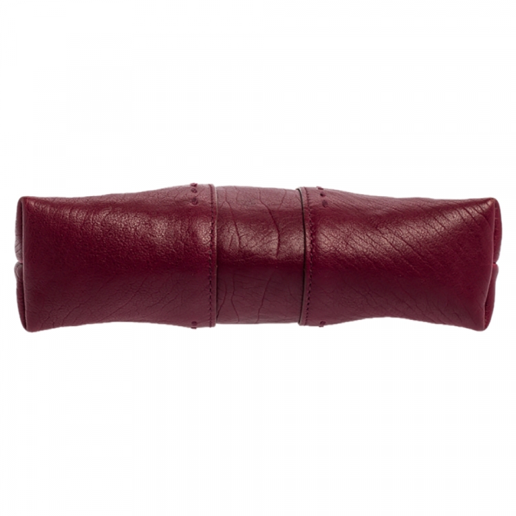 Pre Owned Saint Laurent Paris Burgundy Leather  Muse Chain Bag