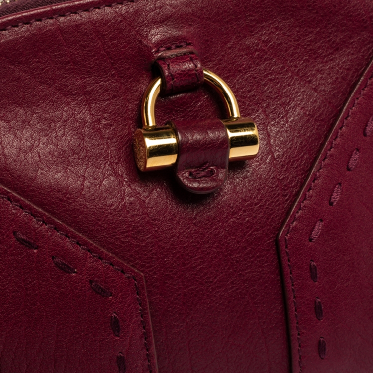 Pre Owned Saint Laurent Paris Burgundy Leather  Muse Chain Bag