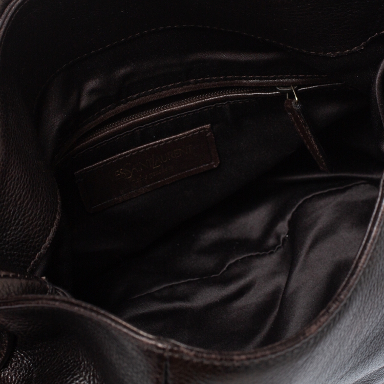 Pre Owned Yves Saint Laurent Dark Brown Leather Satchel