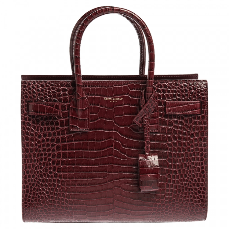 トートバッグ Saint Laurent Camel leather baby Sac De Jour handbag SAINT LAURENT Baby Sac De Jour Dark Miel Brown Leather Top