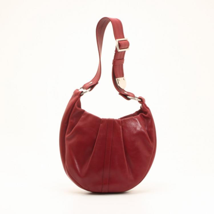 مملوكة مسبقًا Yves Saint Laurent Red Leather Zipper Shoulder Bag 