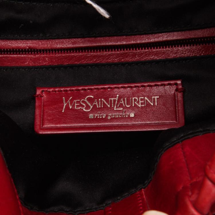 مملوكة مسبقًا Yves Saint Laurent Red Leather Zipper Shoulder Bag 