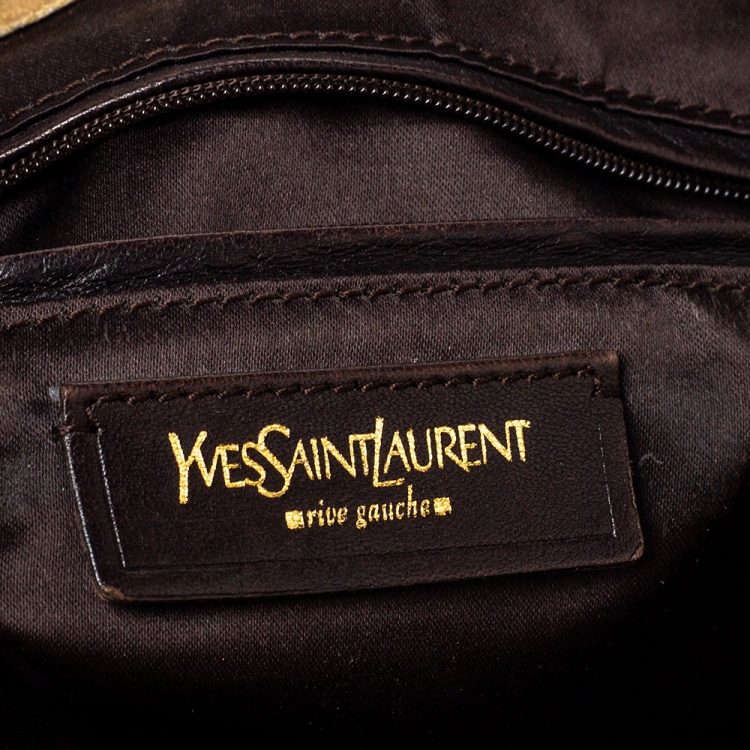 Pre Owned Yves Saint Laurent Beige Leather Large Downtown Tote