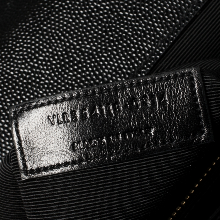 Pre Owned Saint Laurent Black Matelasse Leather Large Cassandre Flap Bag