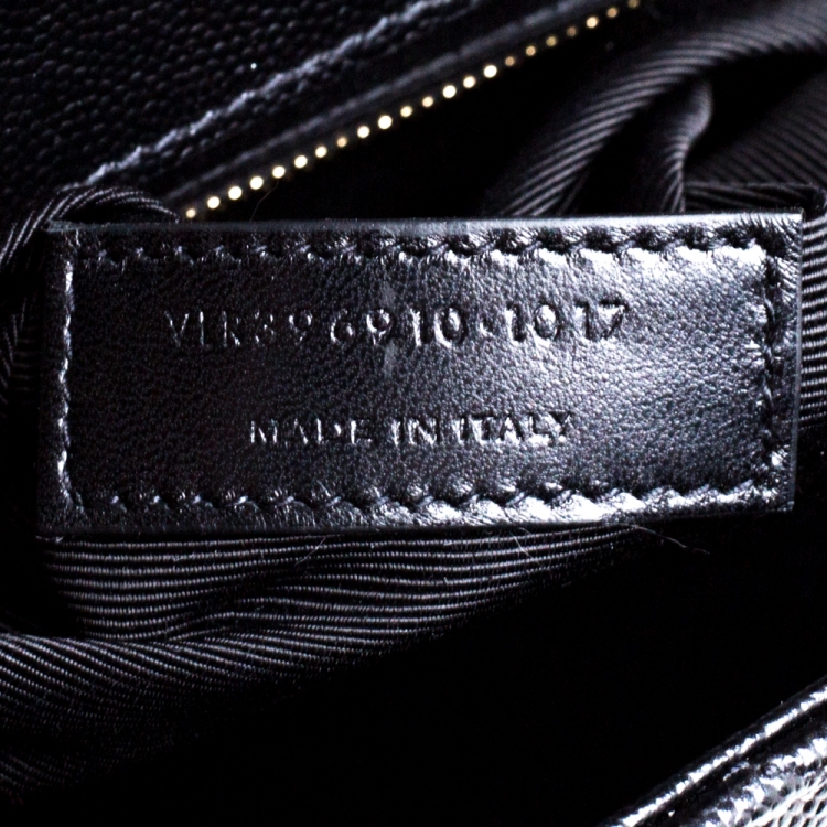 مملوكة مسبقًا Saint Laurent Black Matelasse Leather Large Cassandre Flap Bag
