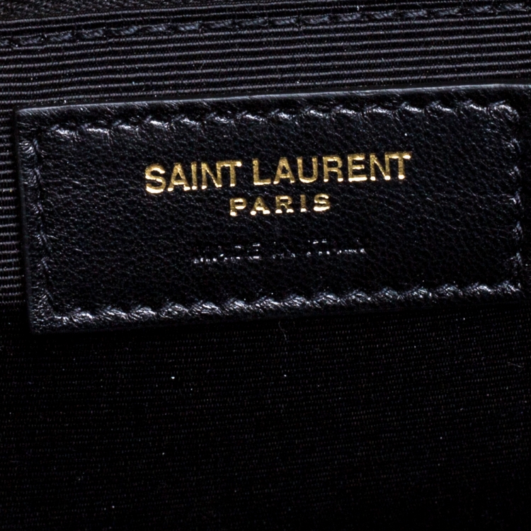 مملوكة مسبقًا Saint Laurent Black Matelasse Leather Large Cassandre Flap Bag