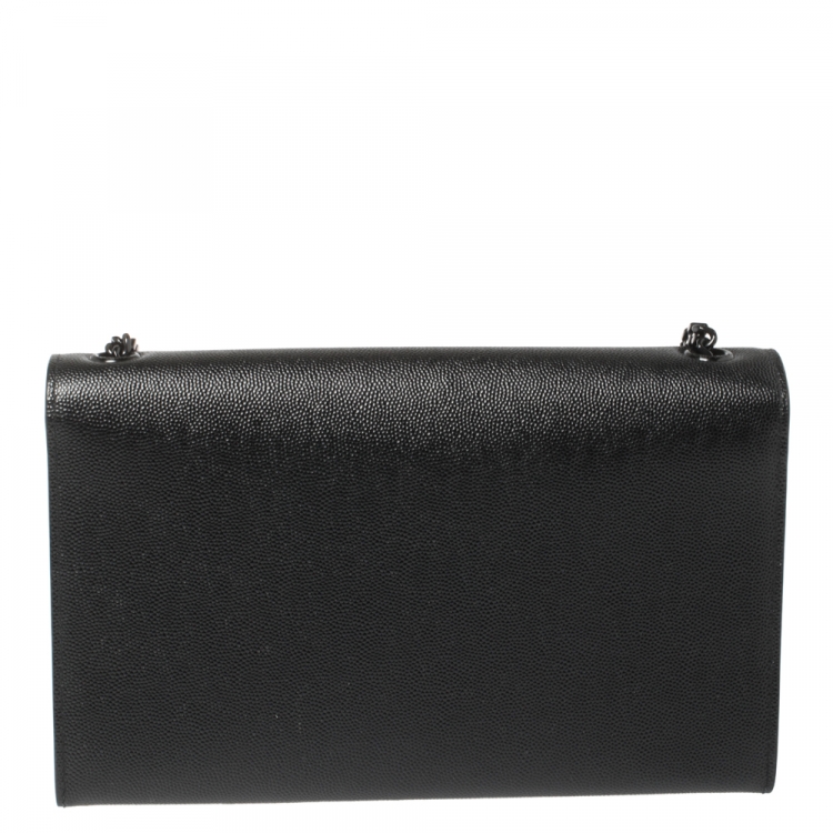 Pre Owned Saint Laurent Black Leather Medium Kate Shoulder Bag