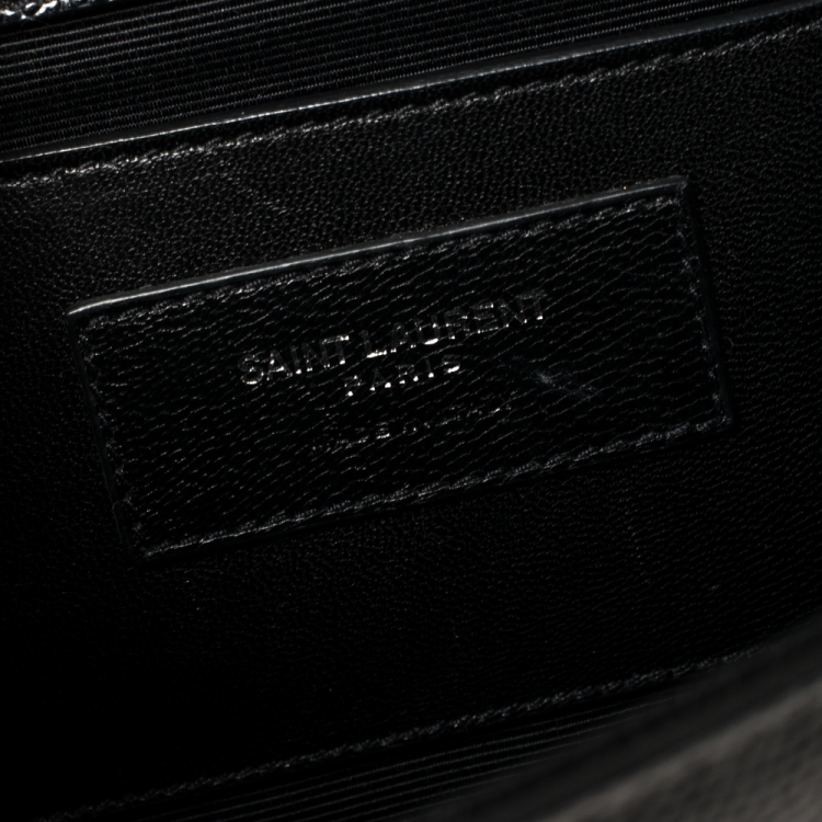 Pre Owned Saint Laurent Black Leather Medium Kate Shoulder Bag