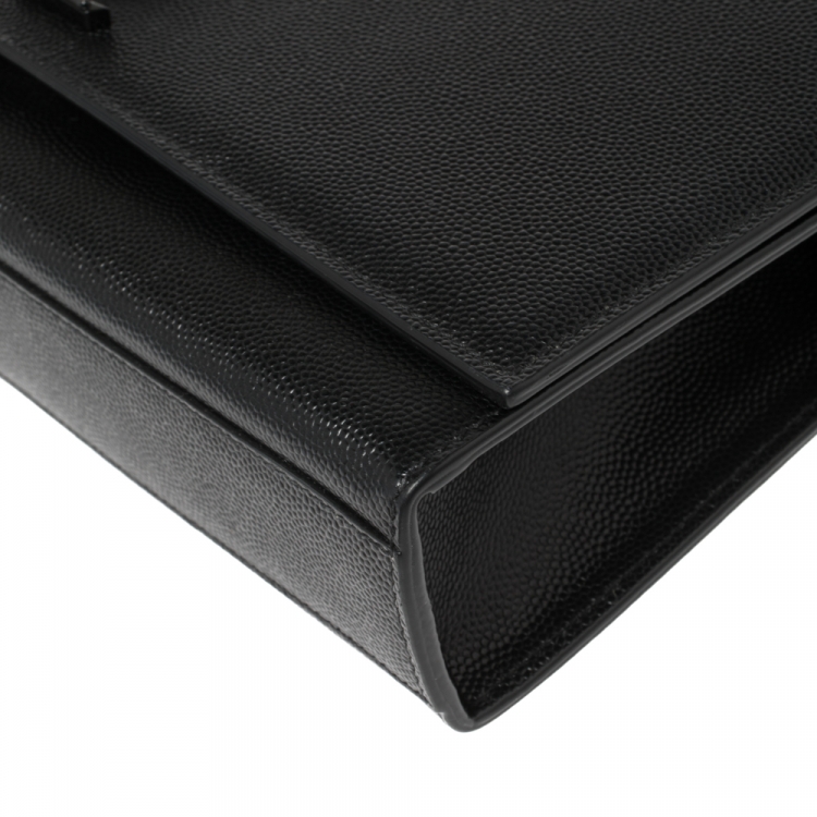 Pre Owned Saint Laurent Black Leather Medium Kate Shoulder Bag