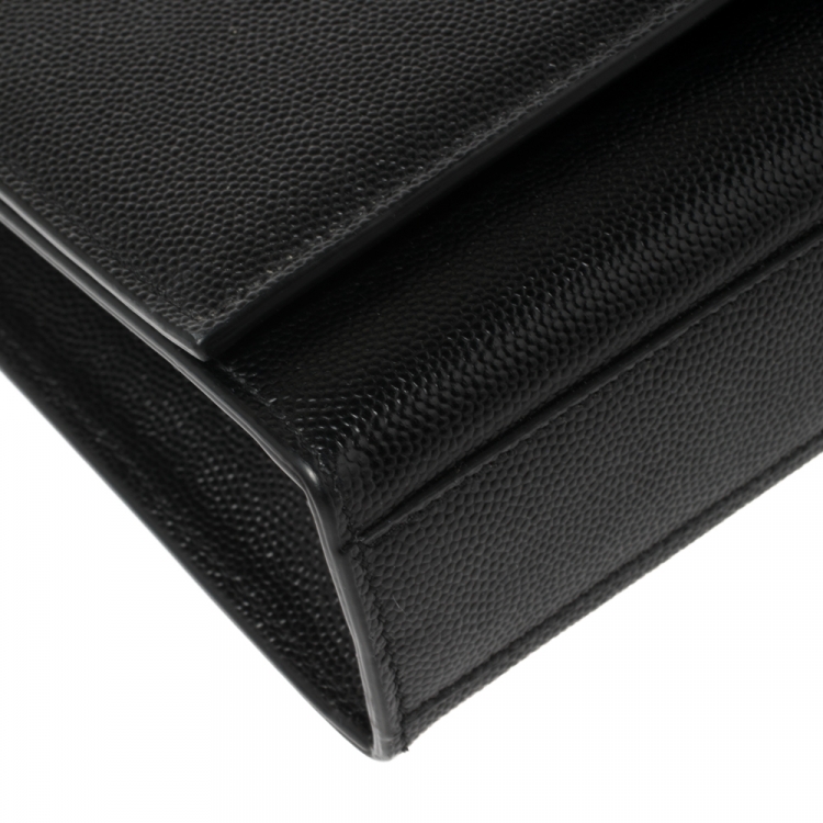 Pre Owned Saint Laurent Black Leather Medium Kate Shoulder Bag