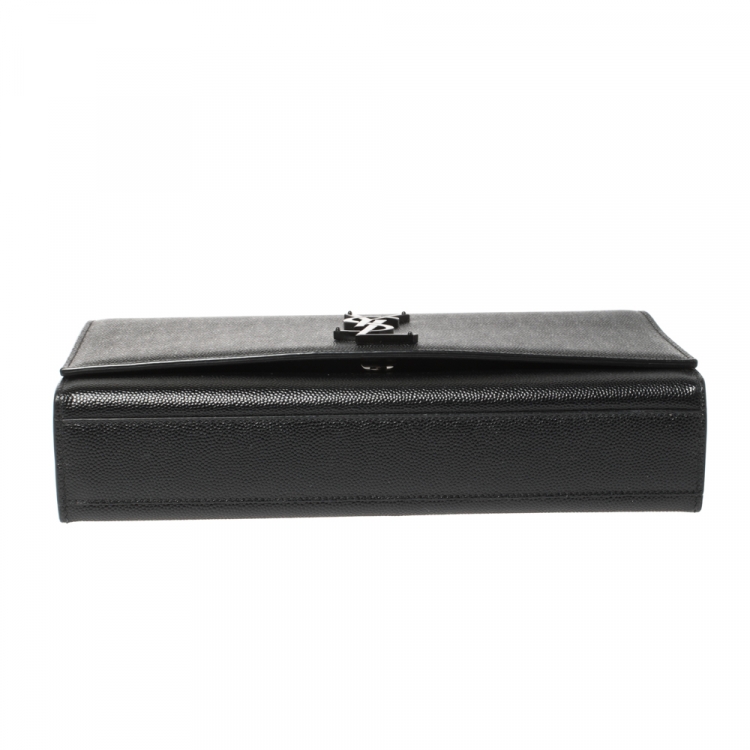 Pre Owned Saint Laurent Black Leather Medium Kate Shoulder Bag