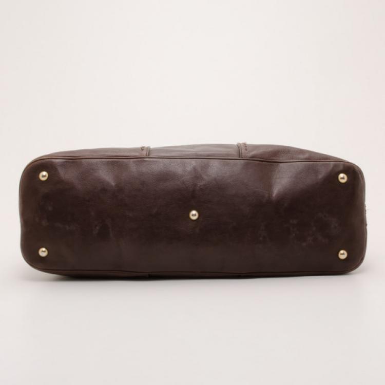 Pre Owned Saint Laurent Paris Brown Leather Muse XL