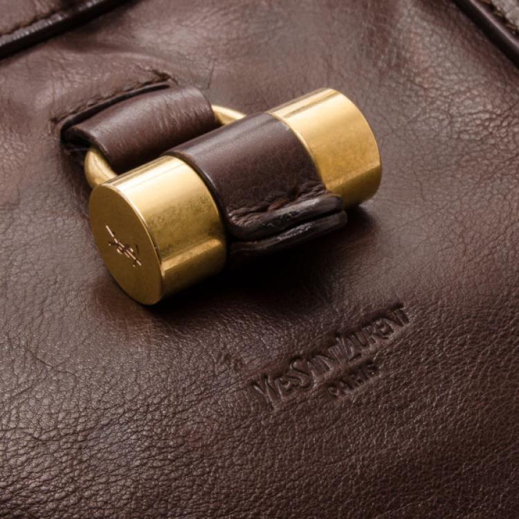 Pre Owned Saint Laurent Paris Brown Leather Muse XL