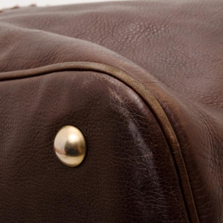 Pre Owned Saint Laurent Paris Brown Leather Muse XL
