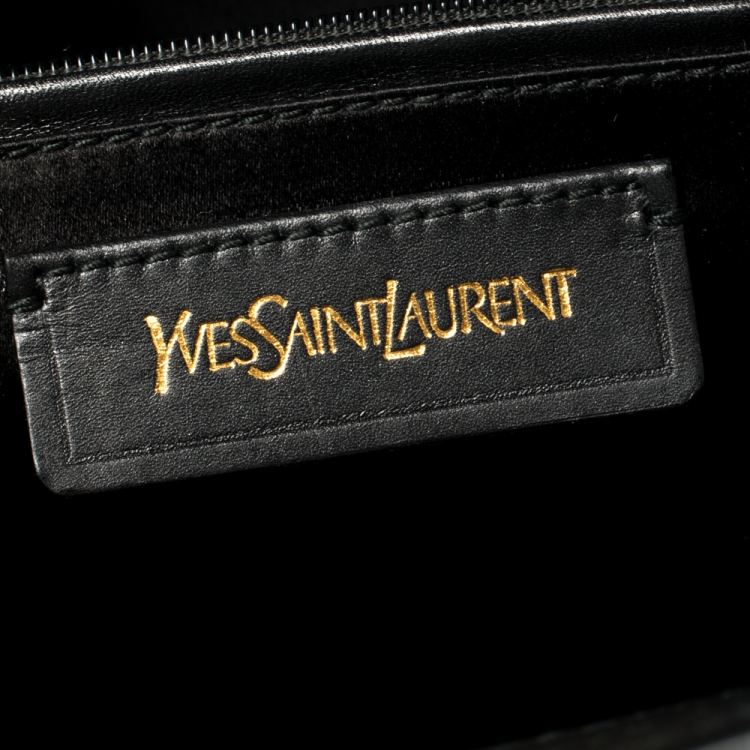 Pre Owned Saint Laurent Black Textured Leather Large Cabas Chyc Tote