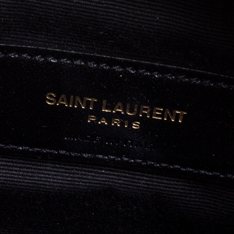 مملوكة مسبقًا Saint Laurent Black Chevron Leather Baby Lou Bag