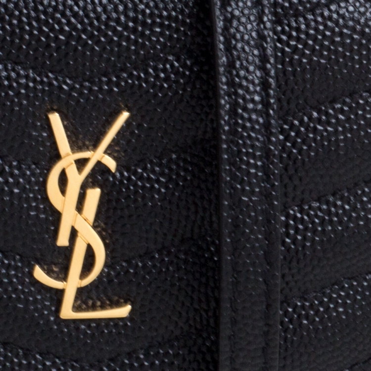 مملوكة مسبقًا Saint Laurent Black Chevron Leather Baby Lou Bag