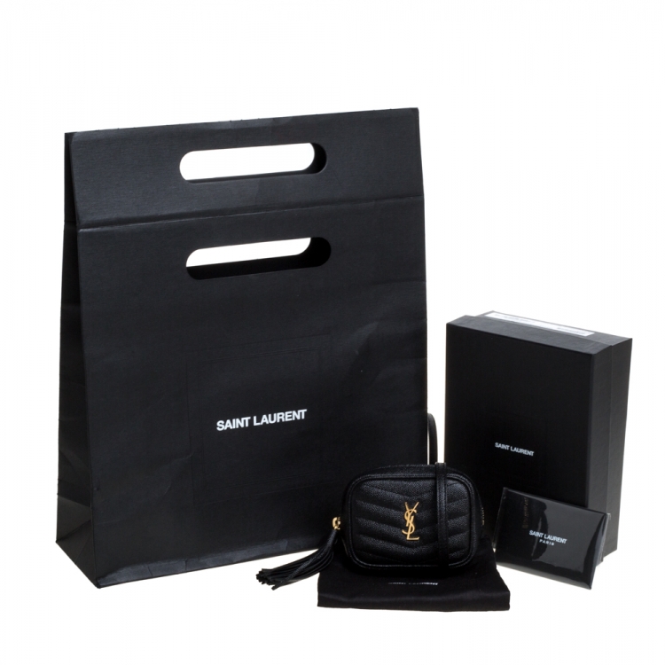 مملوكة مسبقًا Saint Laurent Black Chevron Leather Baby Lou Bag