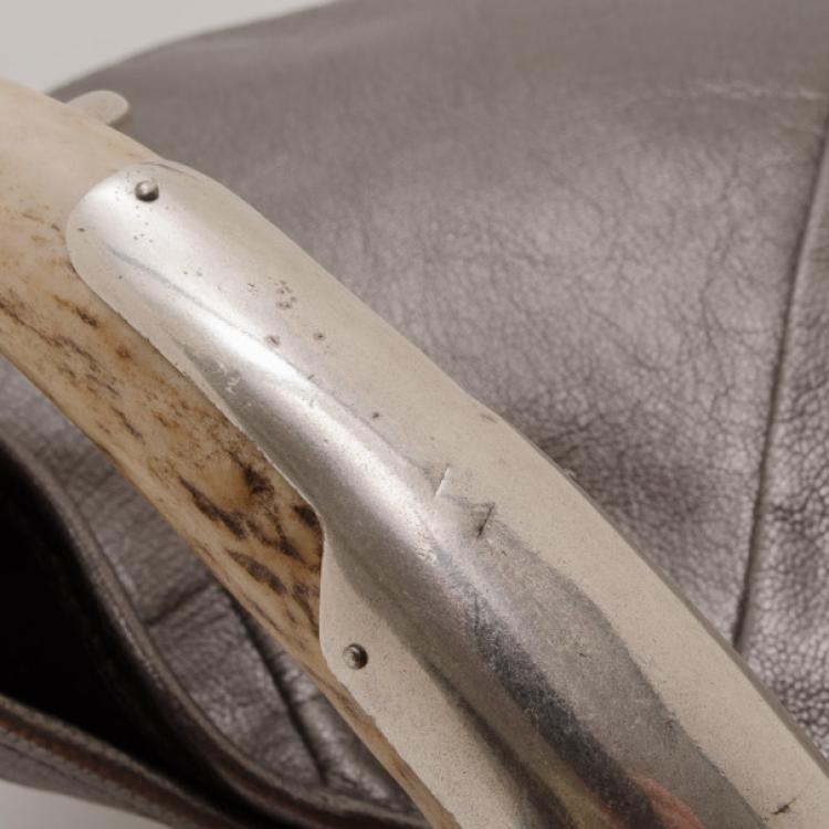 Pre Owned Yves Saint Laurent Metallic Leather Mini Mombasa Hobo