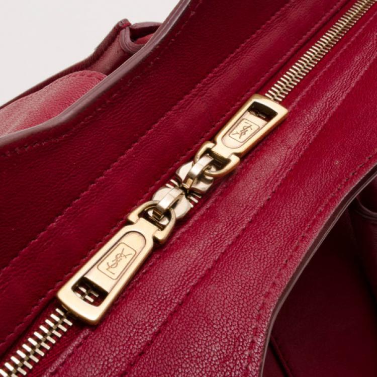 مملوكة مسبقًا Yves Saint Laurent YSL Cabas Chyc Burgundy Leather Satchel