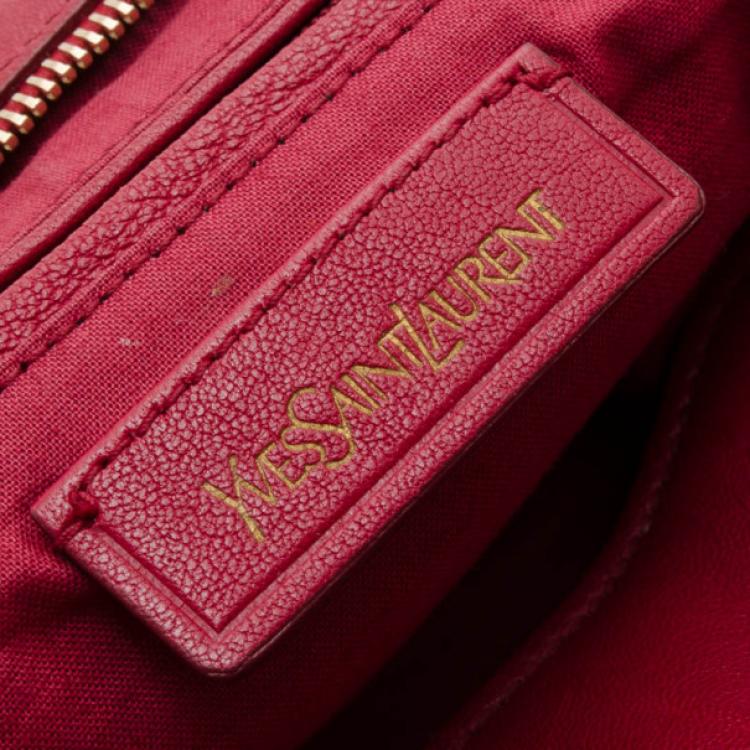 مملوكة مسبقًا Yves Saint Laurent YSL Cabas Chyc Burgundy Leather Satchel