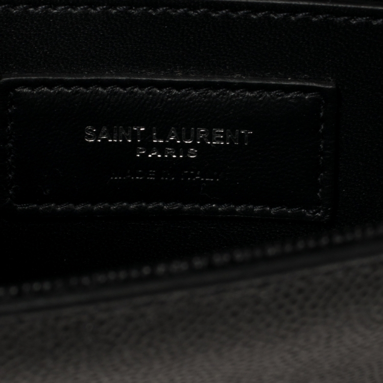 Pre Owned Saint Laurent Black Grain Leather Small Kate Shoulder Bag