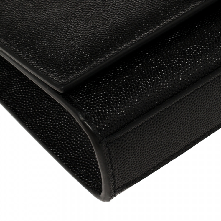 Pre Owned Saint Laurent Black Grain Leather Small Kate Shoulder Bag