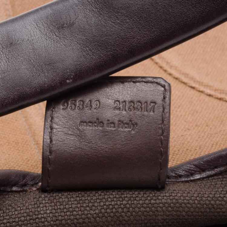 Pre Owned Yves Saint Laurent Canvas and Leather Trim Hobo 