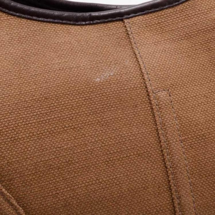 Pre Owned Yves Saint Laurent Canvas and Leather Trim Hobo 
