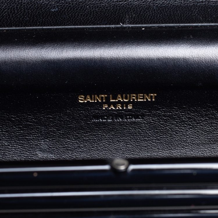 Pre Owned Saint Laurent Paris Black Plexiglass Opium Tassel Minaudiere Bag