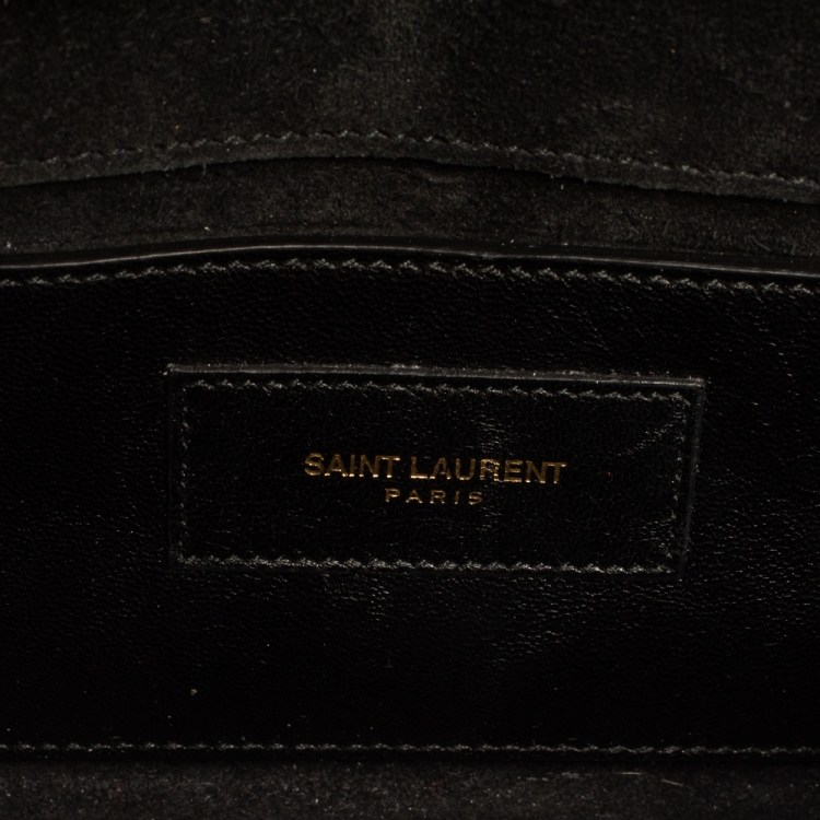 Pre Owned Saint Laurent Black Patent Leather Small Kate Tassel Crossbody Bag